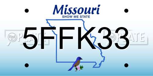 5FFK33 Missouri License Plate
