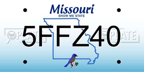 5FFZ40 Missouri License Plate