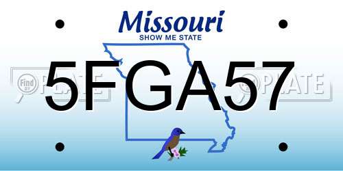 5FGA57 Missouri License Plate