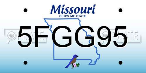 5FGG95 Missouri License Plate