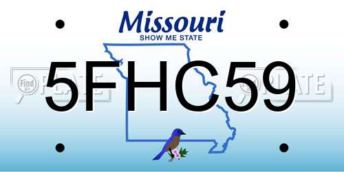 5FHC59 Missouri License Plate