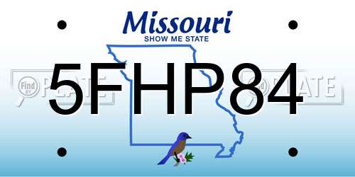 5FHP84 Missouri License Plate