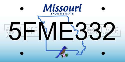 5FME332 Missouri License Plate