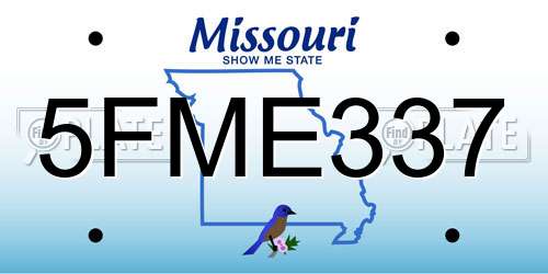 5FME337 Missouri License Plate
