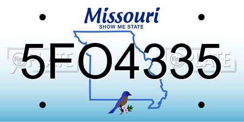 5FO4335 Missouri License Plate