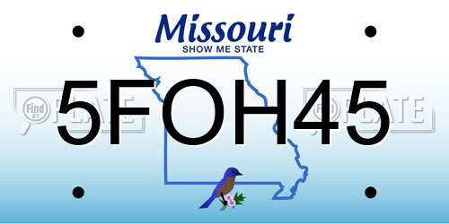 5FOH45 Missouri License Plate