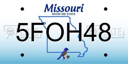 5FOH48 Missouri License Plate