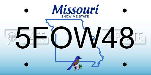 5FOW48 Missouri License Plate
