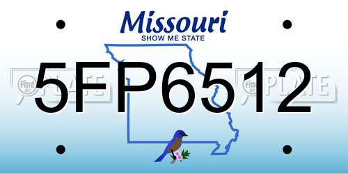 5FP6512 Missouri License Plate