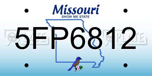 5FP6812 Missouri License Plate