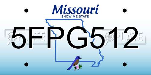 5FPG512 Missouri License Plate