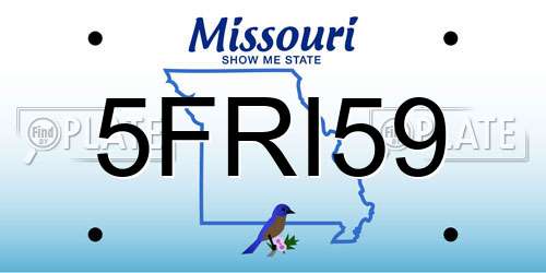 5FRI59 Missouri License Plate