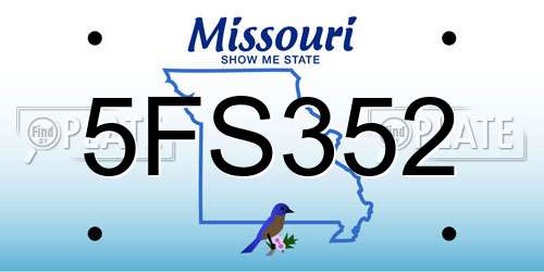 5FS352 Missouri License Plate