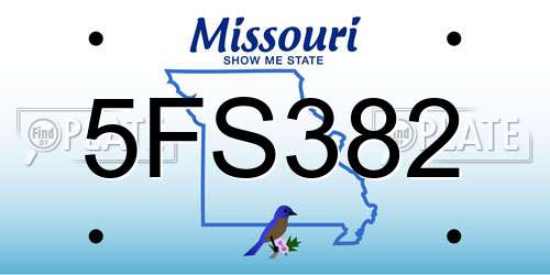 5FS382 Missouri License Plate