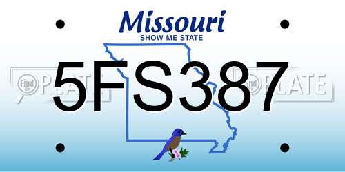 5FS387 Missouri License Plate