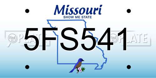 5FS541 Missouri License Plate