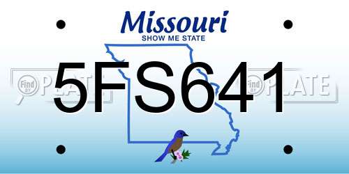 5FS641 Missouri License Plate