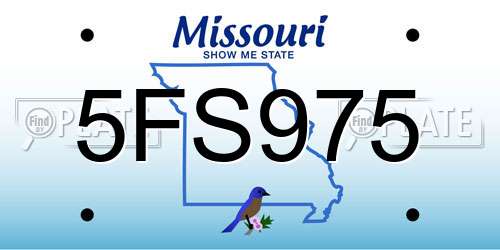 5FS975 Missouri License Plate