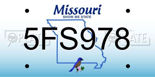 5FS978 Missouri License Plate