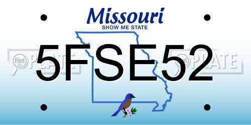 5FSE52 Missouri License Plate