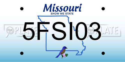 5FSI03 Missouri License Plate