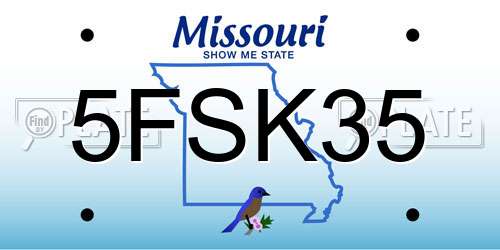 5FSK35 Missouri License Plate