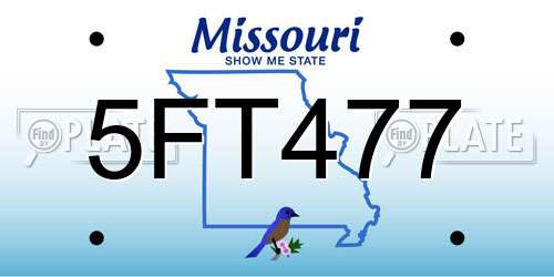 5FT477 Missouri License Plate