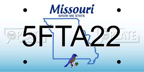 5FTA22 Missouri License Plate