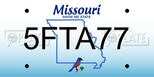 5FTA77 Missouri License Plate