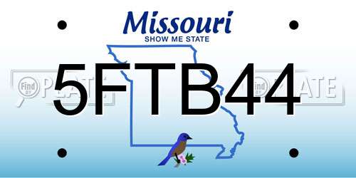 5FTB44 Missouri License Plate