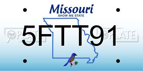 5FTT91 Missouri License Plate