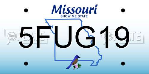 5FUG19 Missouri License Plate