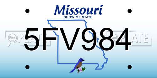 5FV984 Missouri License Plate