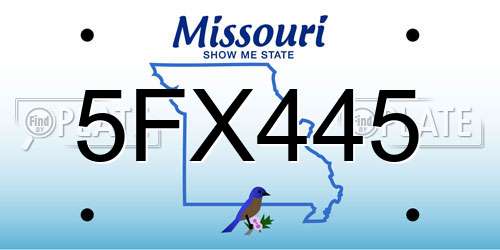 5FX445 Missouri License Plate
