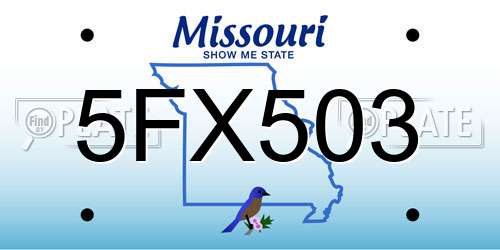 5FX503 Missouri License Plate
