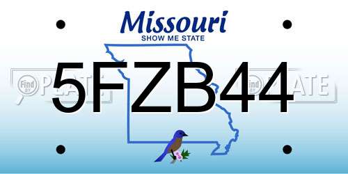 5FZB44 Missouri License Plate