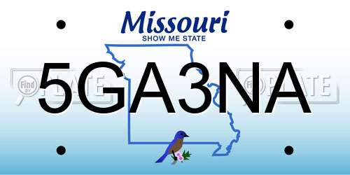 5GA3NA Missouri License Plate