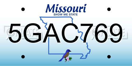 5GAC769 Missouri License Plate