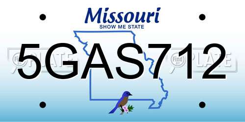 5GAS712 Missouri License Plate
