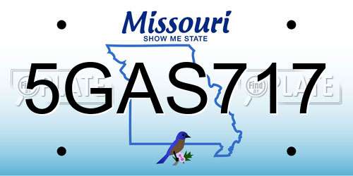 5GAS717 Missouri License Plate