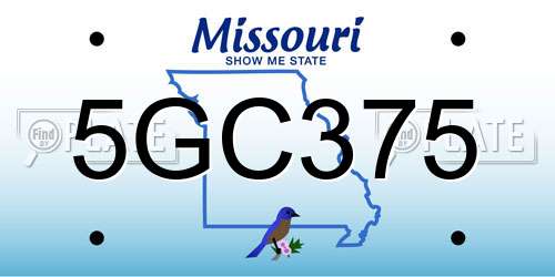 5GC375 Missouri License Plate