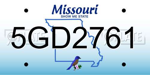 5GD2761 Missouri License Plate