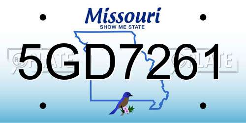 5GD7261 Missouri License Plate