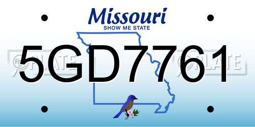 5GD7761 Missouri License Plate