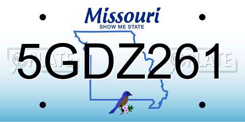 5GDZ261 Missouri License Plate