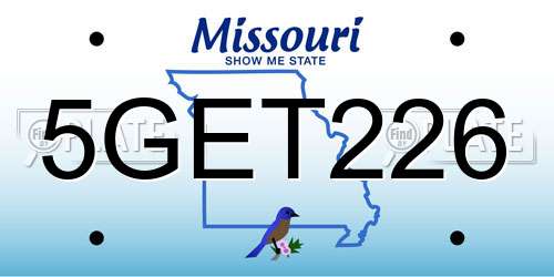 5GET226 Missouri License Plate