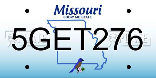 5GET276 Missouri License Plate