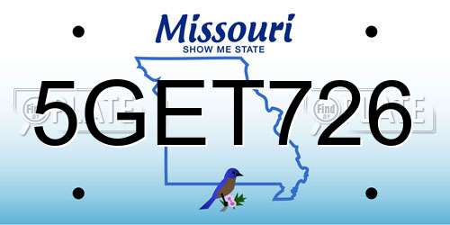 5GET726 Missouri License Plate