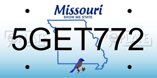 5GET772 Missouri License Plate
