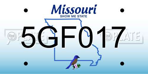 5GF017 Missouri License Plate